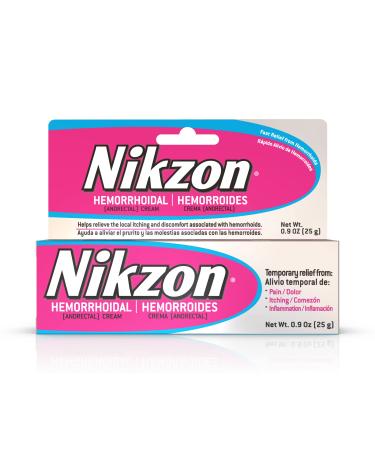 Nikzon Hemorrhoidal Cream, Vasoconstrictor & Anesthetic Cream Pain Itching Inflammation Relief, 0.9 oz
