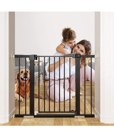 OTTOLIVES Metal Baby Gate Pet Gate 2.7 Inches Gate Extensions for Stairs & Doorways Baby Gate with a Anti-Collision Slot (Black) - Buy Online on GoSupps.com
