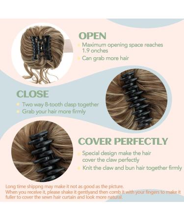 Synthetic Messy Bun Hair Piece Clip in Light Brown & Ash Blonde 12H24 for Women - Buy Online on GoSupps.com