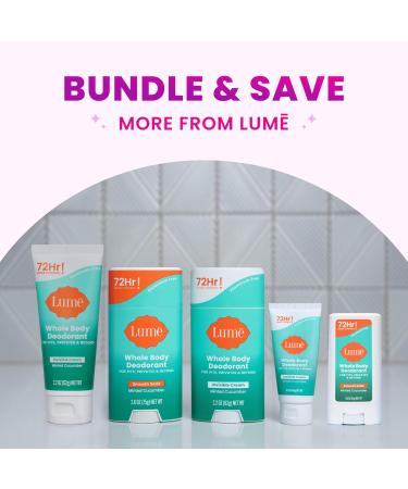 Lume Whole Body Deodorant - Invisible Cream Stick - 72 Hour Odor Control - Aluminum Free Baking Soda Free Skin Safe - 2.2 Ounce (Minted Cucumber) - Buy Online on GoSupps.com