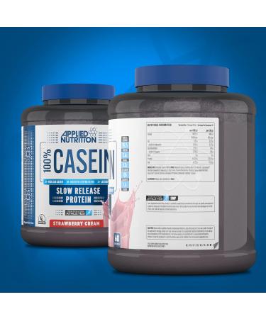 Applied Nutrition Casein Protein Powder 1.8kg - Slow Release Micellar Casein Supplement (Strawberry Cream) - 60 Servings - Buy Online on GoSupps.com