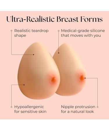 Feminique Silicone Breast Forms - Prosthetic Breasts for Transgender Mastectomy Crossdressers & Cosplay | Fake Breasts Pair (EE/F Cup 3600g Nude) - Buy Online on GoSupps.com