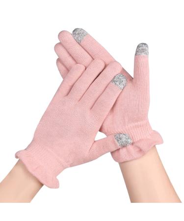 Donfri Cotton Moisturizing Gloves Overnight 2 Pairs Touchscreen Fingers for SPA Dry Hands Hand Care Day and Night Moisturizing (Medium-Pink) Medium-Pink 2.0