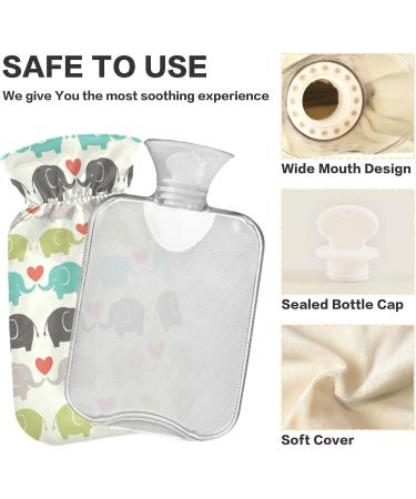 Cartoon Elephant Hot Water Bottle 1L - BPA Free Small Hot Water Bag for Pain Relief Hot & Cold Compress - Buy Online on GoSupps.com
