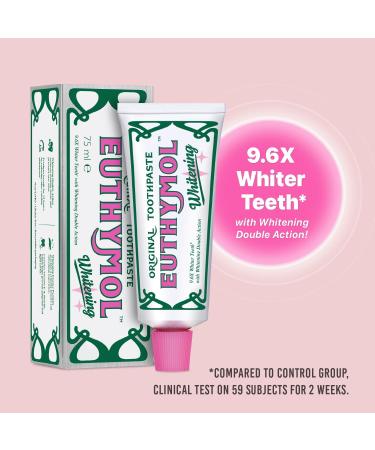 Euthymol Whitening Toothpaste 75ml | Non-GMO | Gluten Free | Vitamin E | Plaque Removal | Cavity Protection | Antibacterial | Freshens Breath | Dental Care | Enamel Protection | Pack of 1 - Buy Online on GoSupps.com