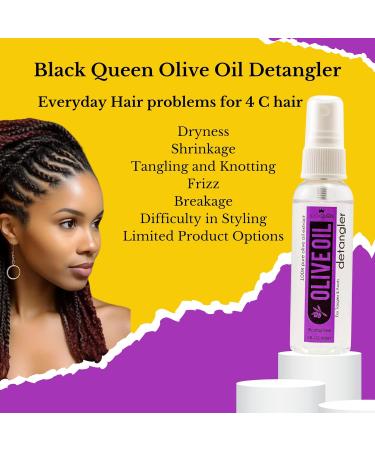 Black Queen Olive Oil Detangler & Water Moisturizer- for Locs Dreadlocks Twists Braids Cornrows 4C Hair - Hydrating Refreshing -Made in the USA - 2 oz. - Buy Online on GoSupps.com