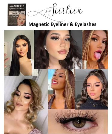Sicilica 2023 Design Magnetic False Eyelashes Set - Waterproof, 7 Pairs for Natural Look, Cat Eye, Long & Thick - Ideal for Various Occasions - Buy Online on GoSupps.com