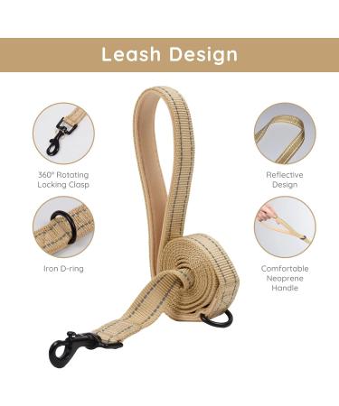 Shop Bella & Pal Dog Harness for Small Dogs - Breathable Air Mesh Anti-Train Reflective Leash Included | XS Khaki - Buy Online on GoSupps.com