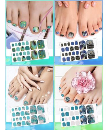 Kalolary Marble Toenail Stickers - 12 Sheets Self-Adhesive Nail Art Decals with Nail File | Perfect for Footnail Design & International Shipping - Buy Online on GoSupps.com