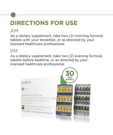 Healthycell AM PM Multivitamin for Adults - Anti-Aging Stem Cell Support - 120 Vegetarian Tablets - Buy Online on GoSupps.com