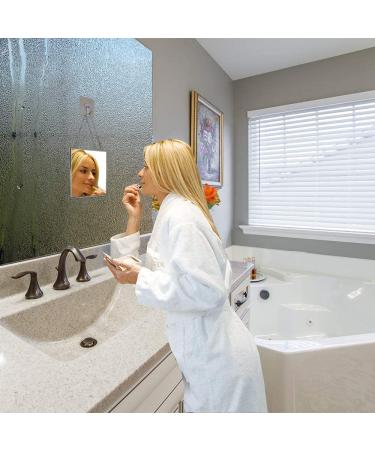 MGLIMZ Fogless Shower Mirror for Shaving - Anti-Fog Bathroom Shaving Mirror with Stainless Steel Chain Razor Holder Hook (Silver) - Buy Online on GoSupps.com