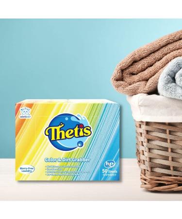 Thetis Color and Dirt Grabber Sheets - Eco-Friendly Fragrance-Free Dye Absorbing Sheets for 50 Loads - Color Safe Laundry Solution - Buy Online on GoSupps.com