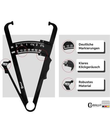 Cravallo Caliper: Accurate Body Fat Measuring Device | Easy to Use with Video Instructions | Shop Now for International Shipping - Buy Online on GoSupps.com