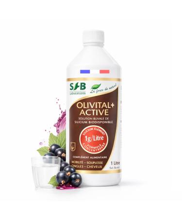 SFBLaboratoires Silicium l ment Hautement Biodisponible Olivital + ACTIV 1L | Ar mes Cassis Solution buvable - Articulations Peau Cheveux Ongles Tissus Conjonctifs Fabriqu en France