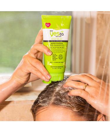 Yes To Tea Tree Pre-Shampoo Scalp Scrub - Gentle Exfoliant for Itchy Scalp - Removes Build Up with Tea Tree, Witch Hazel, Apple Cider Vinegar, Sage Oil - 6 Fl Oz, Natural & Cruelty-Free - Buy Online on GoSupps.com