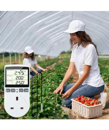 Doright Digital Temperature Controller LCD Screen Thermostat UK Plug - Ideal for Greenhouse, Farm, Terrarium, Reptile - 250V/13A - Buy Online on GoSupps.com