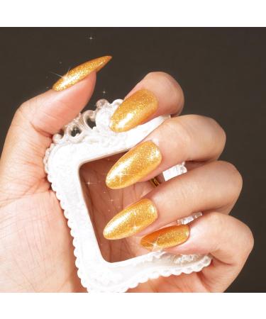 MAYCHAO 15ML Gold Gel Nail Polish 1Pc Gold Shimmer Gel Polish Soak Off UV LED Nail Polish Nail Art Starter Manicure Salon DIY at Home 0.5 OZ - Buy Online on GoSupps.com