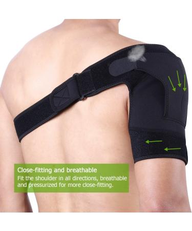 WINOMO Shoulder Brace Support for Men & Women | Breathable Adjustable Strap for Rotator Cuff & AC Joint Injury Relief | Pain Stabilizer & Protector (Black - Buy Online on GoSupps.com