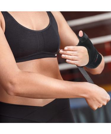 Doeplex Trigger Thumb Splint - Adjustable Thumb Spica Support Brace for Men & Women - Relieves Pain, Sprains, Arthritis, Tendonitis - One Size Fits Right or Left Hand - Black - Buy Online on GoSupps.com