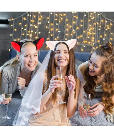 Bohue 2 Pieces Fox Ears Headband Cartoon Fox Halloween Hair Hoops Plush Animal Ears and Horns Headband Halloween Costumes Cosplay Party for Girls Boys (Black) - Buy Online on GoSupps.com