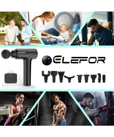 Deep Tissue Percussion Massage Gun for Athletes - 20 Speeds, 10 Heads - Matte Black | Pain Relief Back Massager - Buy Online on GoSupps.com