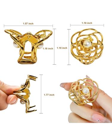 Medium Flower Hair Claw Clips 4-Pack for Women & Girls - Non-slip Metal Jaw Clamps for Thin/Thick Hair - Mother's Day Gift - 4 Colors - Buy Online on GoSupps.com