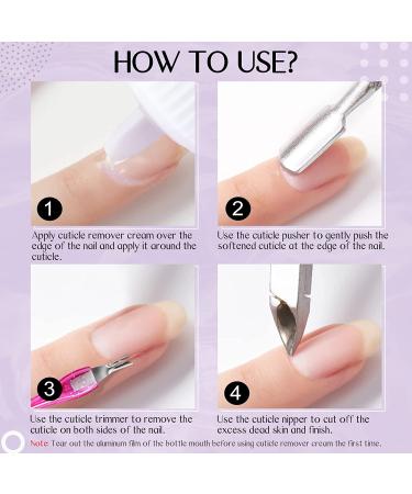 Saviland Cuticle Remover Kit - 120ML Cuticle Cream with Trimmer Nipper & Pusher - Nail Care Tools for Salon & DIY - 4.06 Oz - Buy Online on GoSupps.com