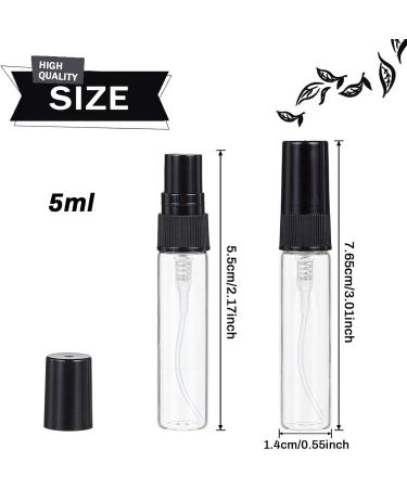 Benecreat 30pcs 5ml Mini Spray Bottles - Transparent Glass Atomizers with Black Pump Lid for Perfume Liquids and Cosmetics - Ideal Travel Size - Buy Online on GoSupps.com