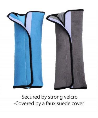 2-Pack Belt Pads & Sleeping Pillows for Kids - Neck Support Car Seat Belt Pillow (Gray & Blue) - Buy Online on GoSupps.com
