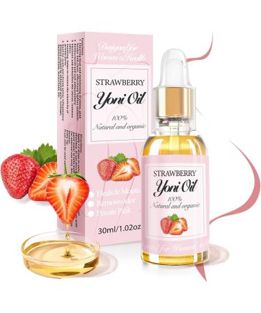 Natural Strawberry Yoni Oil for Women Body Juice Oil 100% Natural Feminine Oil Restores pH Balance and Wetness All Natural Yoni Essential Oil-1 Fl oz/30 ml