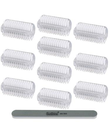10 pieces double -sided hand brush nail brush with hard bristle hand washing brush fingernail brush with 5 nail files for cleaning by hand nail bathroom sink - Buy Online on GoSupps.com