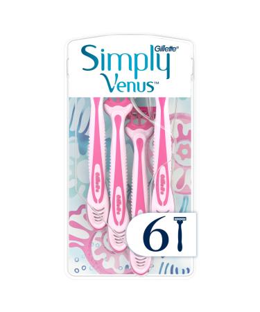 Gillette Simply Venus 3 Women's Razors 6 Disposable Razors For Women