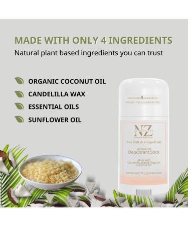 Natural Zen Deodorant - Vegan, Non-Toxic Deodorant for Women, Men, and Teens - Baking Soda & Aluminum Free - Sea Salt & Grapefruit - Buy Online on GoSupps.com