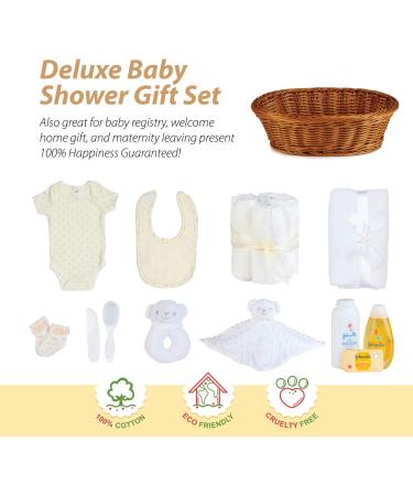 Baby Box Shop Baby Gifts Newborn Unisex - 17 Gender Neutral Baby Gifts and Baby Essentials for Newborn Unisex Baby Hampers Gift Baskets Unisex Baby Hamper Unisex Neutral Baby Gift Set - White Standard White - Buy Online on GoSupps.com