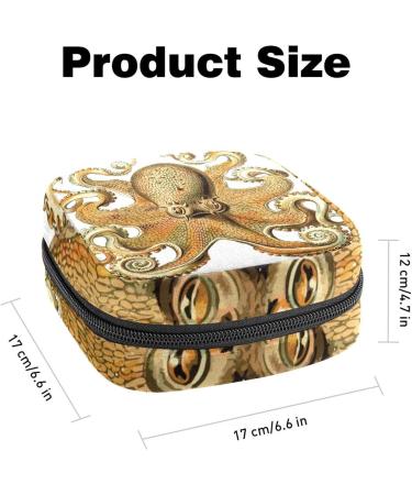 Buy Women's Yellow Octopus Napkin Storage Bag - Stylish Marine Life Design for Menstrual Cups & Bandages - Buy Online on GoSupps.com