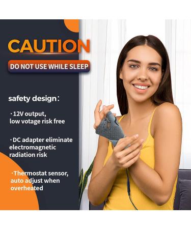 Wrist Thumb Brace Heating Pad for Arthritis and Carpal Tunnel Relief - Left/Right Hand, S/M Gray - Buy Online on GoSupps.com