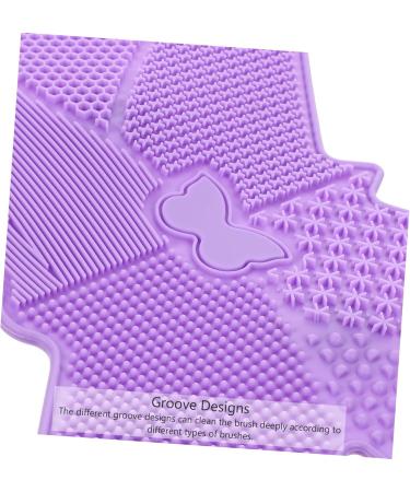 Mikinona 1pc Silicone Scrub Pad Cleaning Tools Hair Brush Cleaning Tool Beauty Tool Cleaning Mat Makeup Brush Scrubber Makeup Tools Portable Brush Make up Silica Gel Cleaner Purple Cosmetic 23X17cm Purple - Buy Online on GoSupps.com