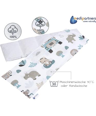 Medi Partners Cherry Core Pillow 60x20cm - 100% Cotton Eco-Friendly Heat & Cold Therapy Removable Cover - Large 5 Chambers Grain Pillow (Mint Zoo) - Buy Online on GoSupps.com