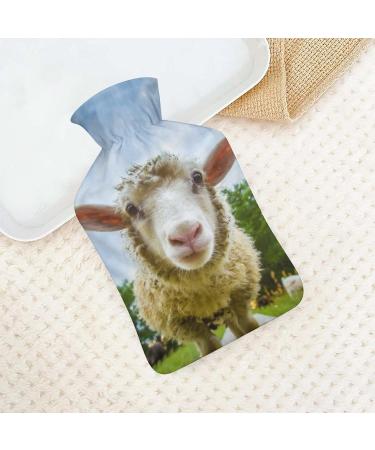 Meadow Sheep Hot Water Bottle with Plush Cover - Cozy Hand Warmer for Adults & Children | 26.5x15.3cm - Buy Online on GoSupps.com