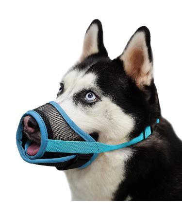 Mayerzon muzzle for dogs with an adjustable Velcro fastener to bite bark and chew airline breathable for small medium -sized and large dogs (Blue L) Blue L - Buy Online on GoSupps.com