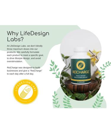 LifeDesign Labs Re|Charge (60 Count) - Focus & Productivity Supplement (60 Count) | Caffeine-Free Stimulant-Free Anytime Brain Boost | 30-Day Supply - Buy Online on GoSupps.com
