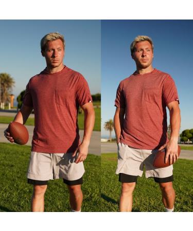 Deyeek Men's Post Shoulder Surgery Recovery Shirt | Tear Away Short Sleeve | Chemo Clothing XL - Deep Red - Buy Online on GoSupps.com