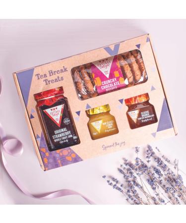 Cottage Delight - Tea Break Treats - Original Strawberry Whole Fruit Jam 340g - Crunchy Chocolate Biscuits 150g - Our Classic Lemon Curd 105g - Classic Orange Thin Cut Marmalade 113g - Buy Online on GoSupps.com