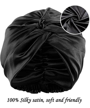 Satin Silk Bonnet for Sleeping | Anti-Frizz Hair Wrap | Elastic Adjustable Band | Protect Natural Hair | High Fashion Design - Buy Online on GoSupps.com