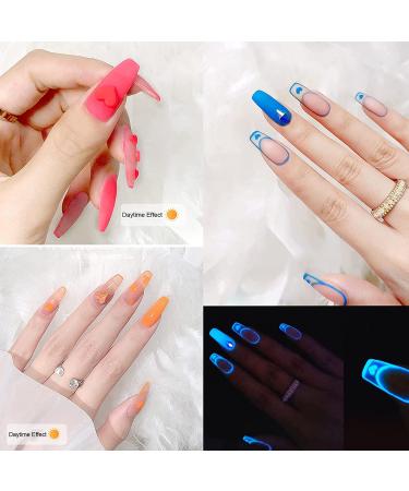 Allenbelle Glow in the Dark UV Nail Polish Set - 6 Colors Gel Nail Polish Gift Set Shellac UV Gel Nail Art Soak Off LED Gel - Perfect for Creative Nail Designs - Buy Online on GoSupps.com