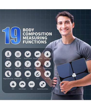 YOUNGDO Smart BMI Scale - Digital Bathroom Scales for Body Weight & Composition - Health Analyzer with Unlimited Users - Blue - Buy Online on GoSupps.com