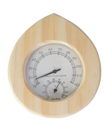 Relsuna sauna thermometer in drop shape made of wood