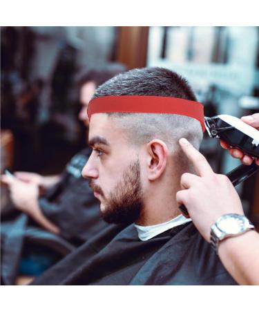 Neckline Shaving Template Hair Trimming Guide Silicone Curved Haircut Band for Haircutting Creating Clean Straight Neck Hairline Fade and Taper Guide for Hair Clippers Red - Buy Online on GoSupps.com