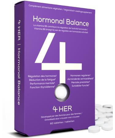VM Sverige AB 4 HER Hormone Balance for Women 60 Vegan Tablets with Damiana Ginseng Saffron & Vitamin B6 Hormonal Balance for Women Reduced Fatigue and Mental Performance