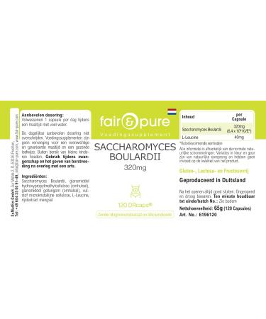 Fair & Pure - Saccharomyces boulardii - 120 capsules - 6 4 milliards de levures probiotiques sous forme de DRcaps - Buy Online on GoSupps.com